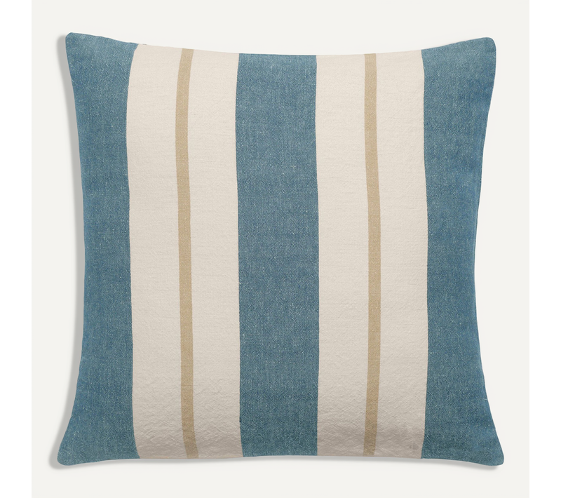 Housse De Coussin Lin Et Coton 45x45 Cm Junko Bleu Marine