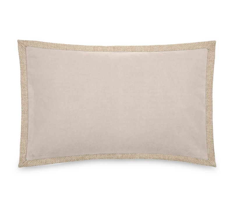 Housse De Coussin Coton Et Lin 40x60 Cm Luzia Finition Volant En Jute Beige Ficelle