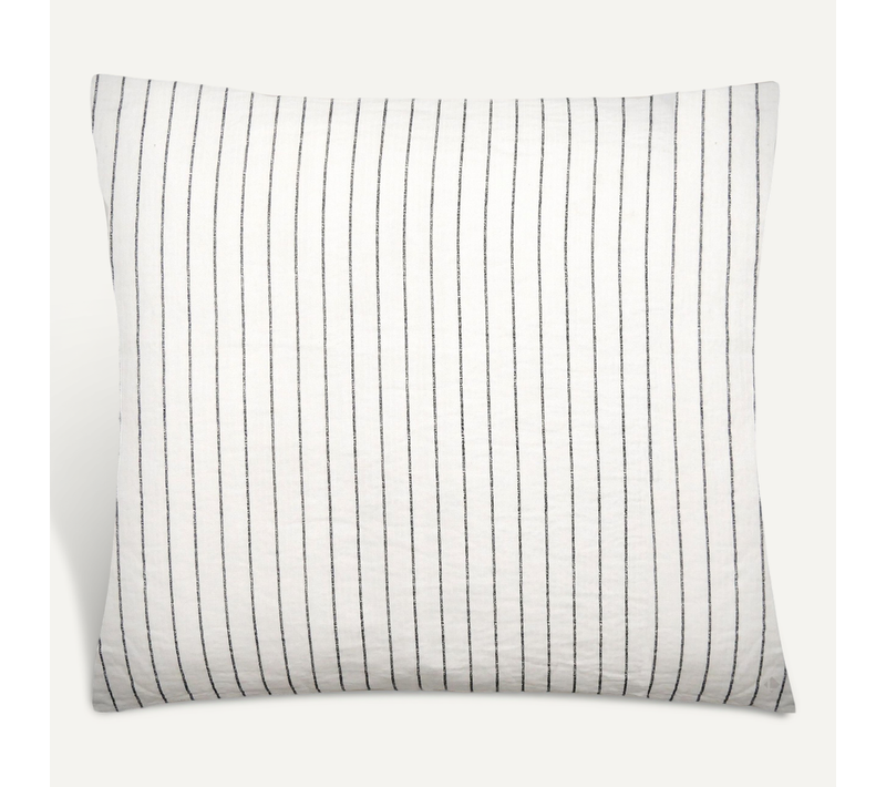 Taie D'oreiller Mousseline De Coton 65x65 Cm Lana à Rayures Blanc Neige