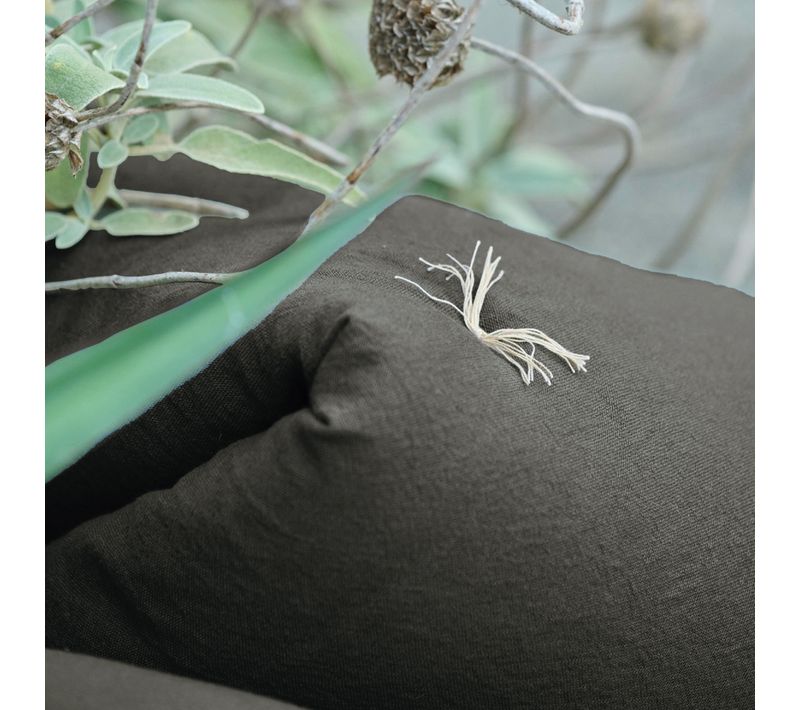 Chemin De Lit Coton Lavé 80x200 Cm Hono Déco Noir Caviar