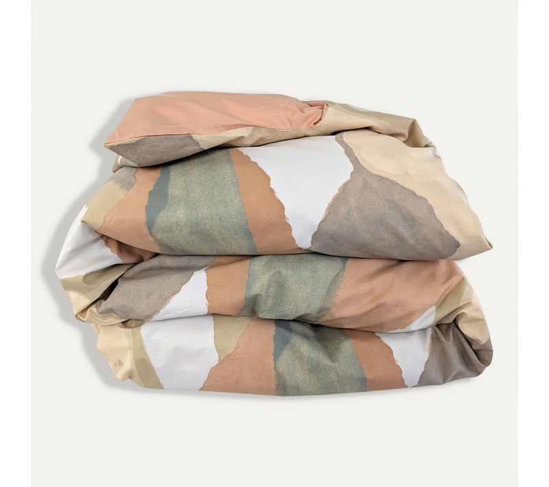 Housse De Couette 140x200 Cm Percale De Coton Land Craie Multicolore
