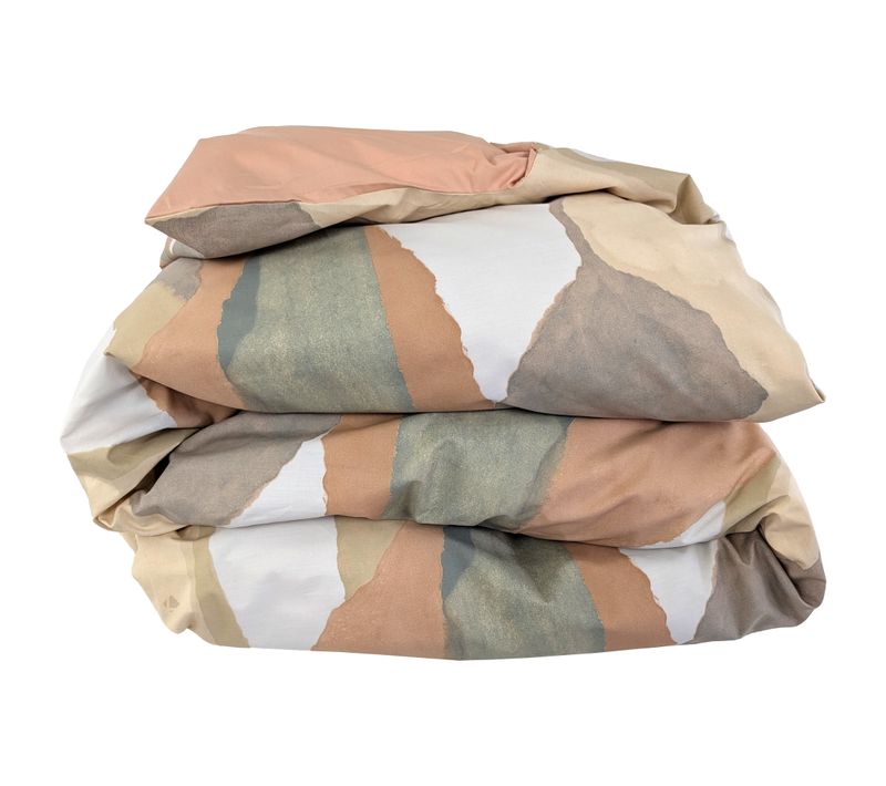 Housse De Couette 200x200 Cm Percale De Coton Land Craie Multicolore