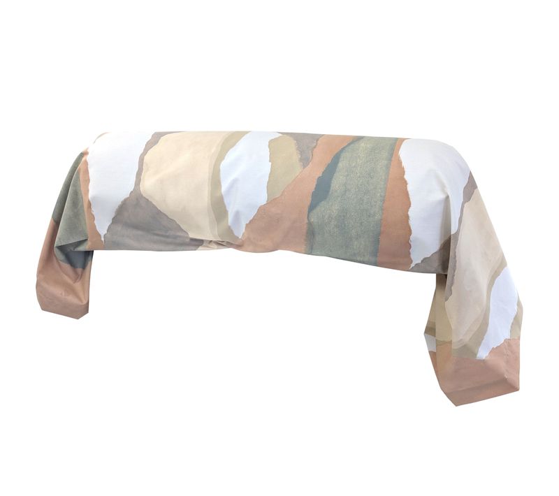 Taie De Traversin 200x43 Cm Percale De Coton Land Craie Multicolore