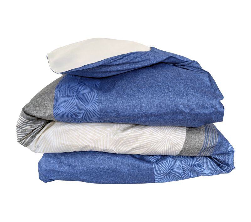 Housse De Couette 200x200 Cm Satin De Coton Tiago Bleu Indigo