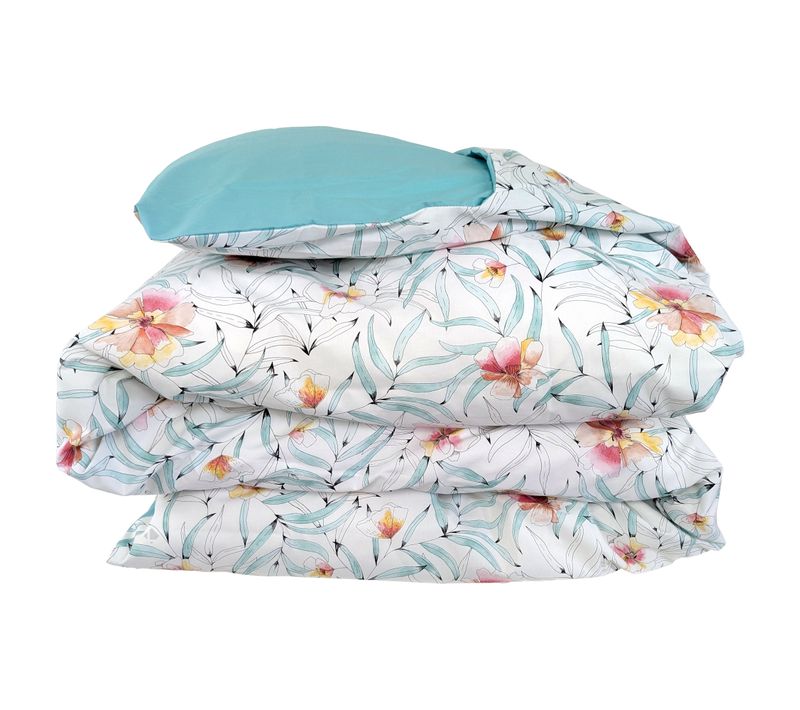 Housse De Couette 300x240 Cm Percale De Coton Roxane Multicolore