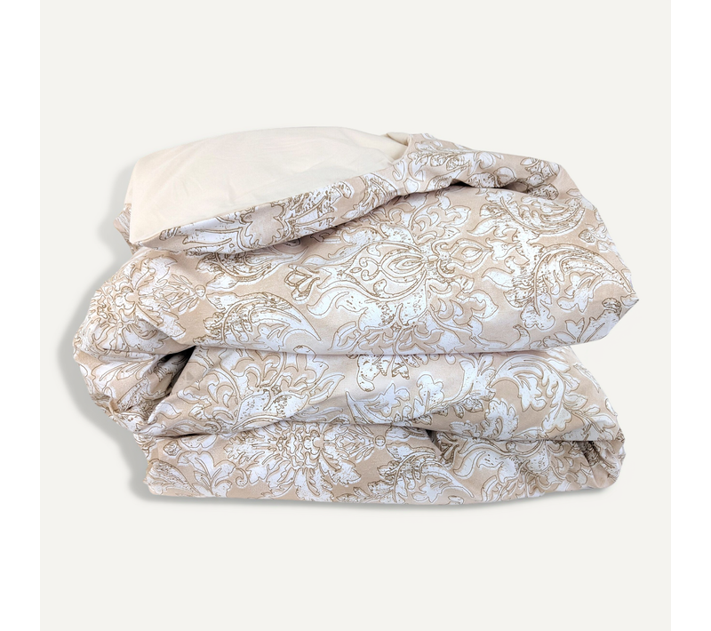 Housse De Couette 280x240 Cm Percale De Coton Palazzo Beige