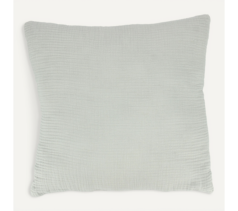 Coussin 40x40 Cm Double Gaze De Coton Et Sherpa Gaze et Sherpa Gris
