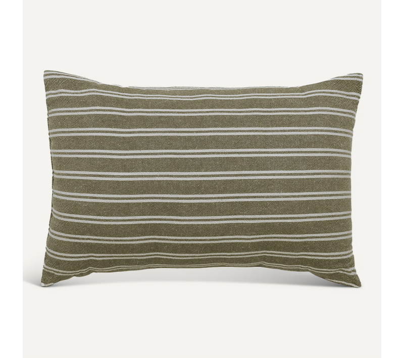 Coussin De Plage Coton Lavé 20x30 Cm Collection Lili Foutas Vert Kaki