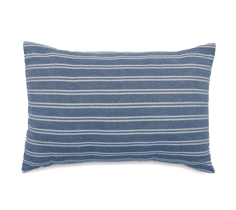 Coussin De Plage Coton Lavé 20x30 Cm Lili Foutas Bleu Marine