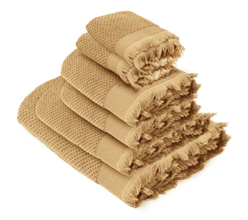 Parure De Bain Micro-coton Tethys Jaune Avoine 6 Pièces