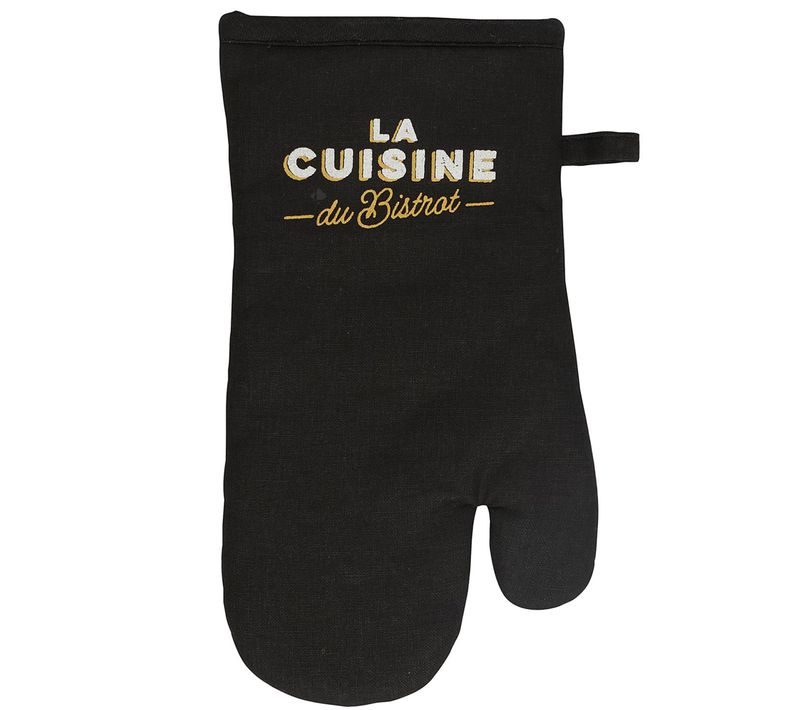 Gant De Cuisine Coton Et Polyester 17x29 Cm Au Bistrot Noir