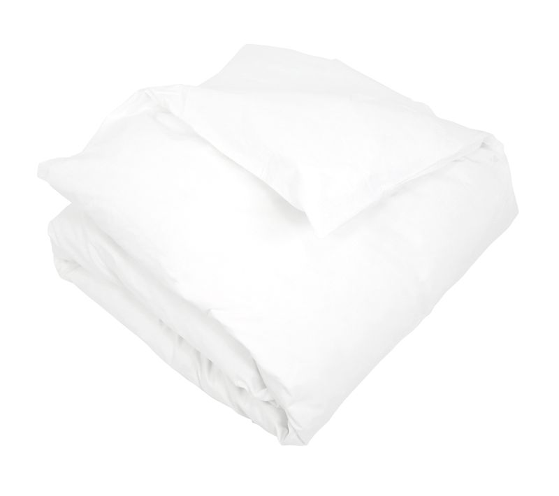 Housse De Couette Uni 160x200 Cm Percale Primo Blanc