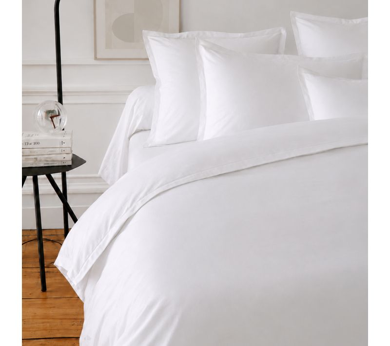 Parure De Lit 2 Pièces Coton Uni 57 Fils Alto 140x200 Taie 65x65 Blanc