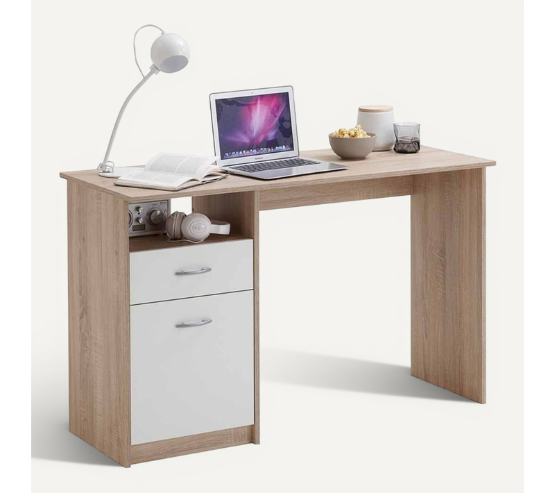 Bureau Design 1 Porte et 1 Tiroir "sonka" 123cm Naturel