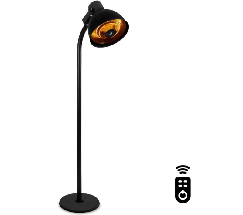 Chauffe Terrasse Électrique Avec Télécommande 2000w Noir Lumina