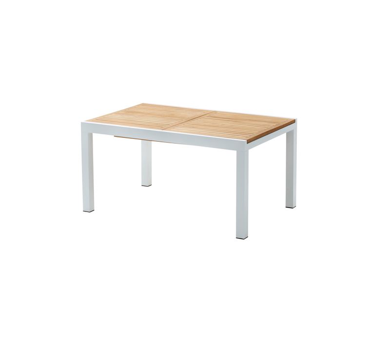 Ensemble Baliteck 6/10p En Alu Blanc, Plateau En Teck Avec 6 Fauteuils Et 4 Chaises Pliantes En Alu