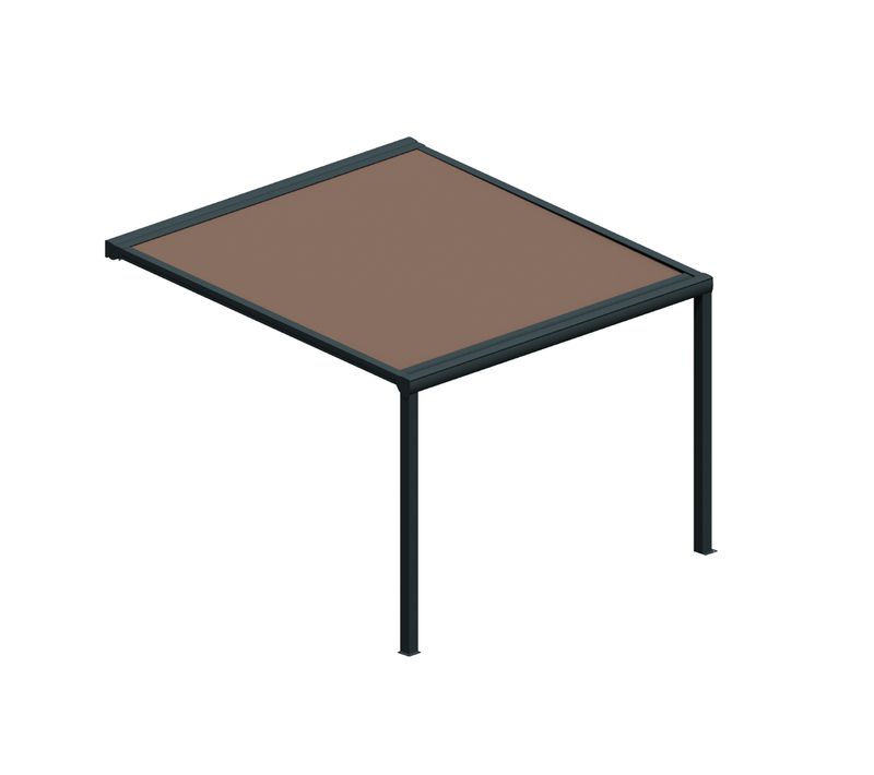 Pergola Toile Sunlight Gris - 3,50x3,00m (télécommande Secours + Kit LED 1 Coté - Taupe)
