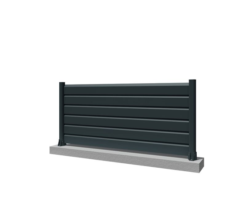 Clôture Brise Vue Gris Anthracite L 1911 X H 478 Mm 3 Lames