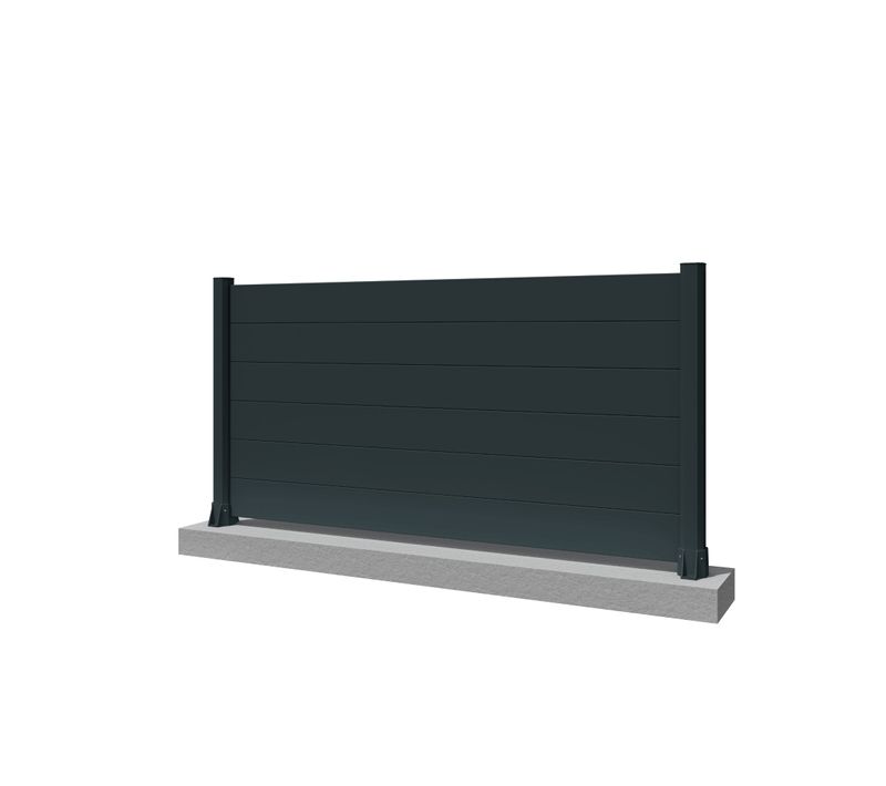 Clôture Panneau Plein Gris Anthracite L 1911 X H 965 Mm 6 Lames
