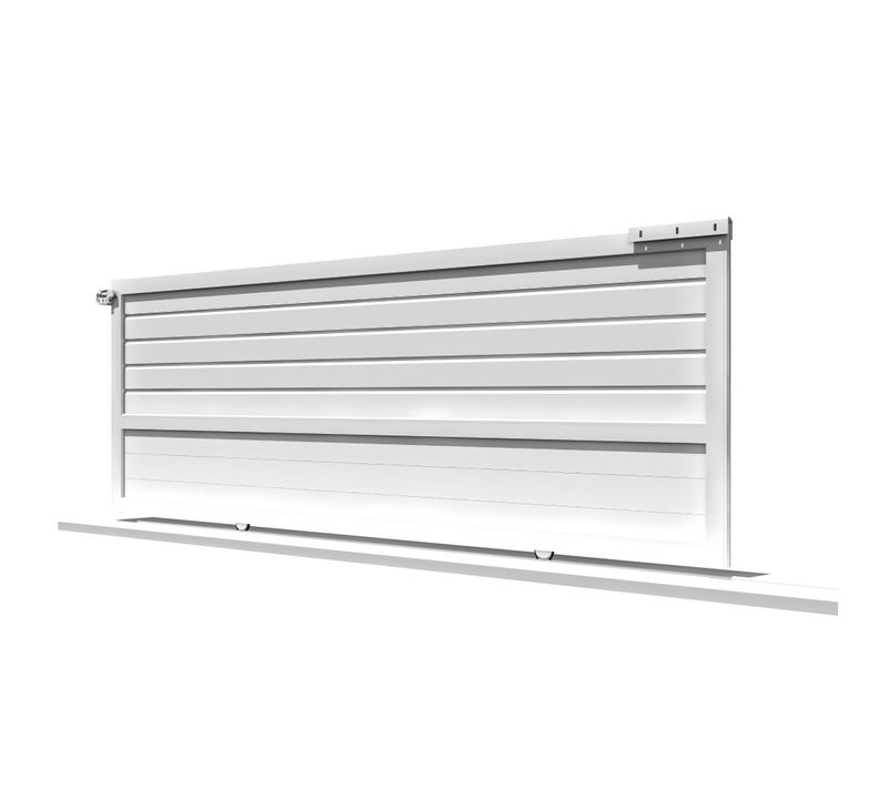 Portail Coulissant Mixte Blanc L 3000 X H 1713.6 Mm Motorisé