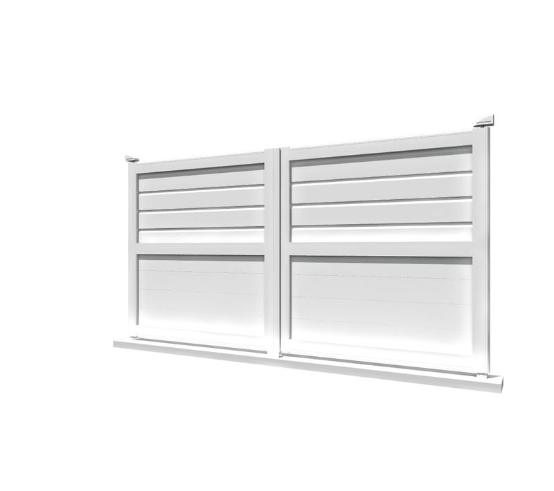 Portail Battant Mixte Blanc L 4000 X H 1594.8 Mm Motorisé