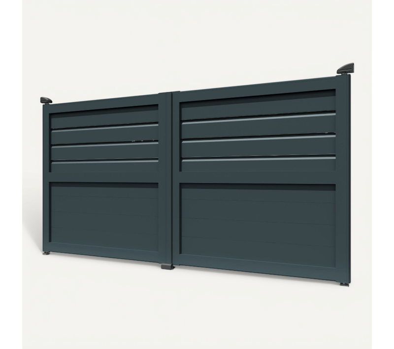 Portail Battant Mixte Gris Anthracite L 3000 X H 1594.8 Mm Motorisé