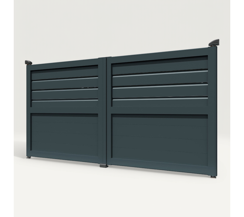 Portail Battant Mixte Gris Anthracite L 3500 X H 1594.8 Mm Motorisé