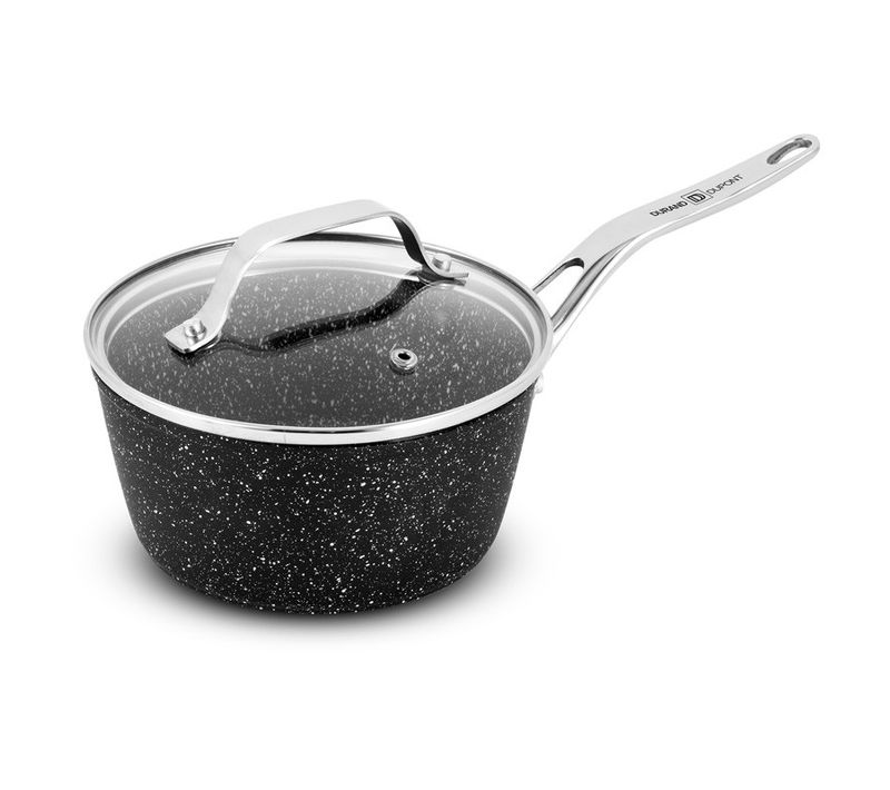 Casserole Aluminium Forge 20cm 2.2l Effet Pierre Couvercle Verre Tfi Hight_cas20tfi Durand Dupont