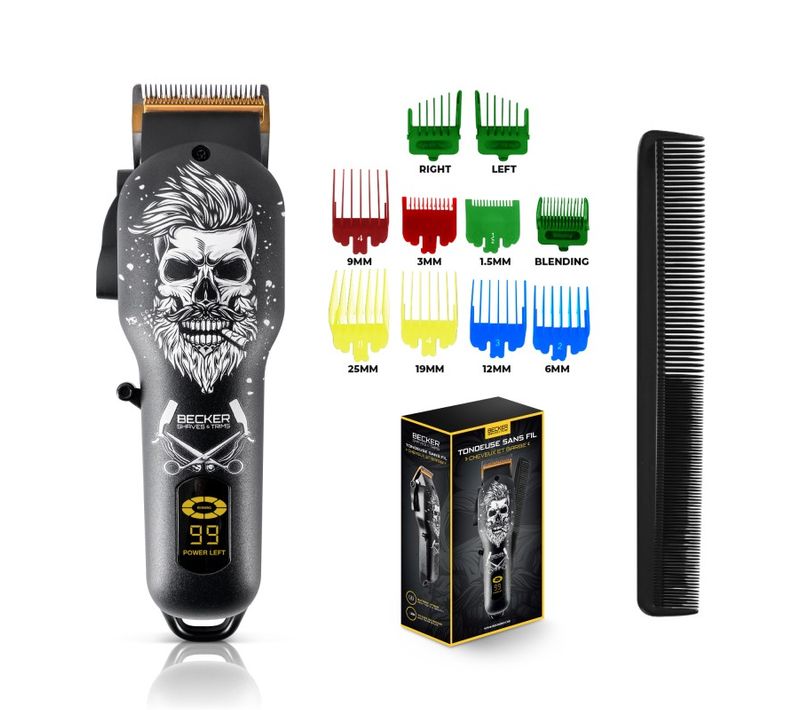 Tondeuse Sans Fil Cheveux Et Barbe Avec Levier D'ajustement Hero I