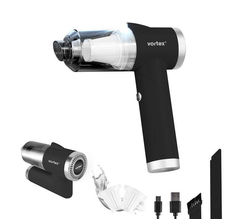 Aspirateur à Main Sans Fil Pliable LED Crc90 Noir Vortex