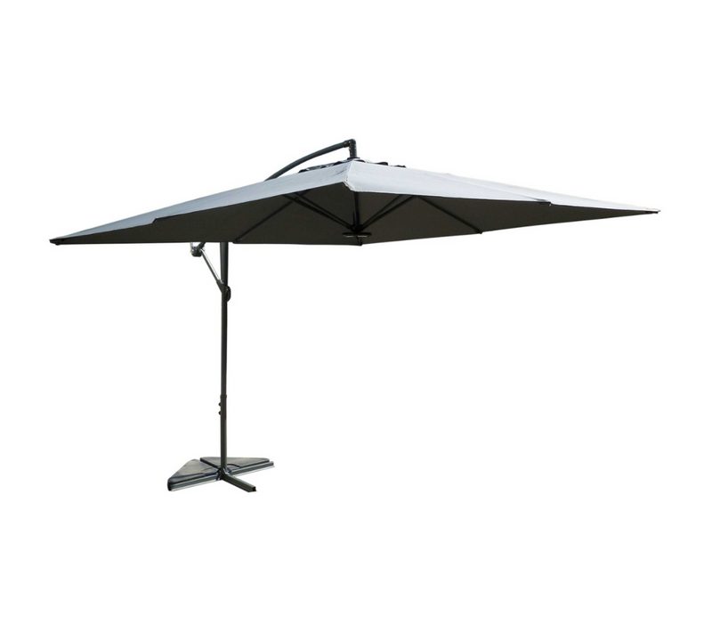 Solenzara - Parasol LED Carré Déporté 3x3 Gris