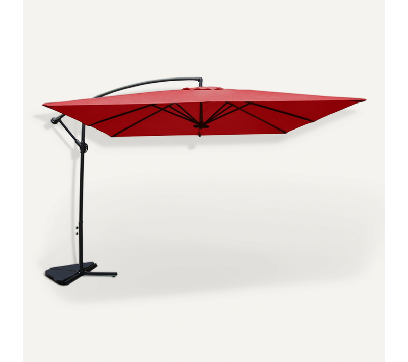 Solenzara - Parasol LED Carré Déporté 3x3 Terracotta