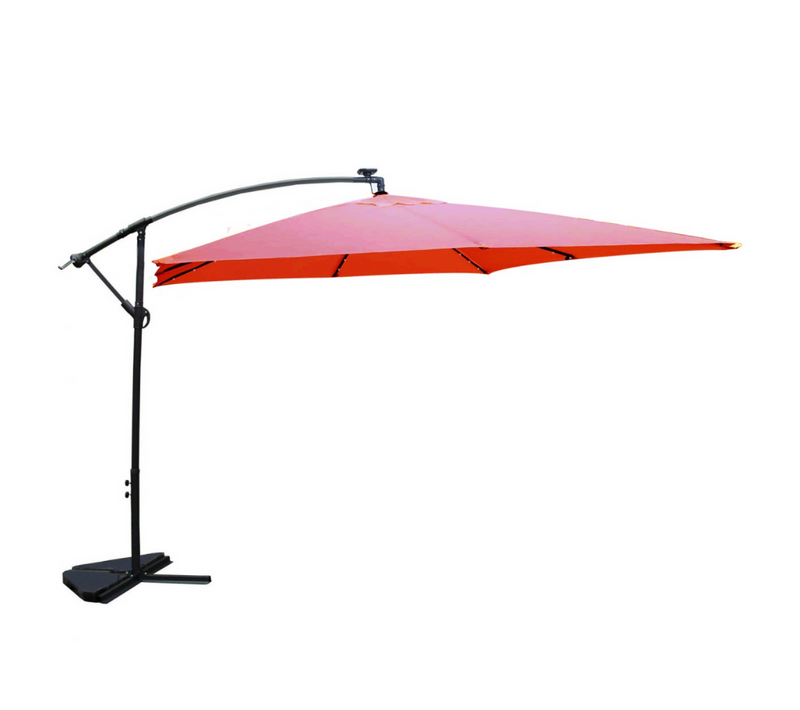 Solenzara - Parasol LED Carré Déporté 3x3x Terracotta En Aluminium