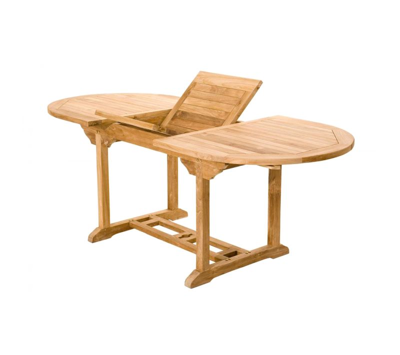 Kajang - Salon De Jardin Extensible Avec Table Ovale 6 Places En Teck