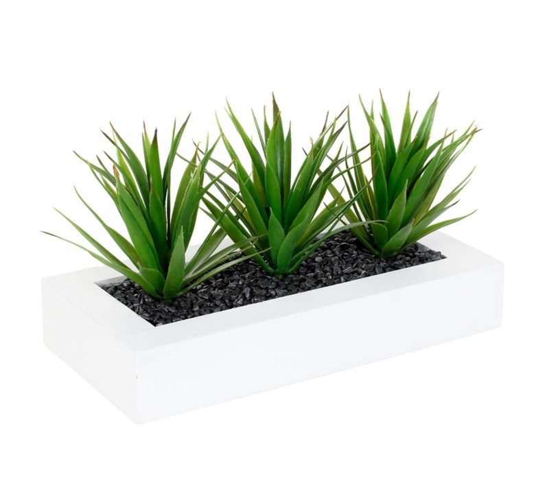 Centre De Table 3 Aloe Vera Artificielles - H. 17 Cm