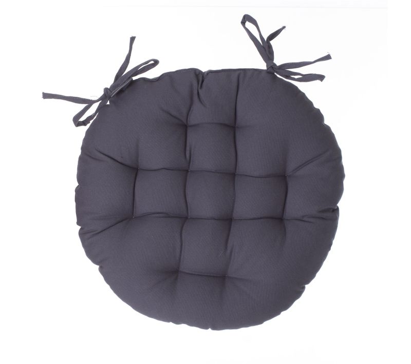 Galette De Chaise Ronde Alix - Diam. 38 Cm - Gris Foncé