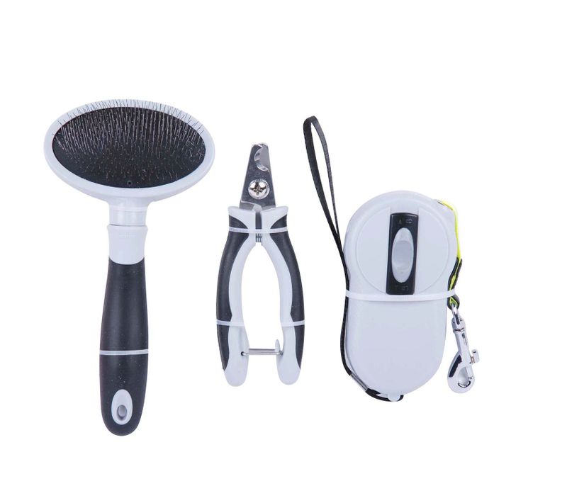 Accessoires De Toilettage Pour Chien - Brosse, Coupe-ongle Et Laisse
