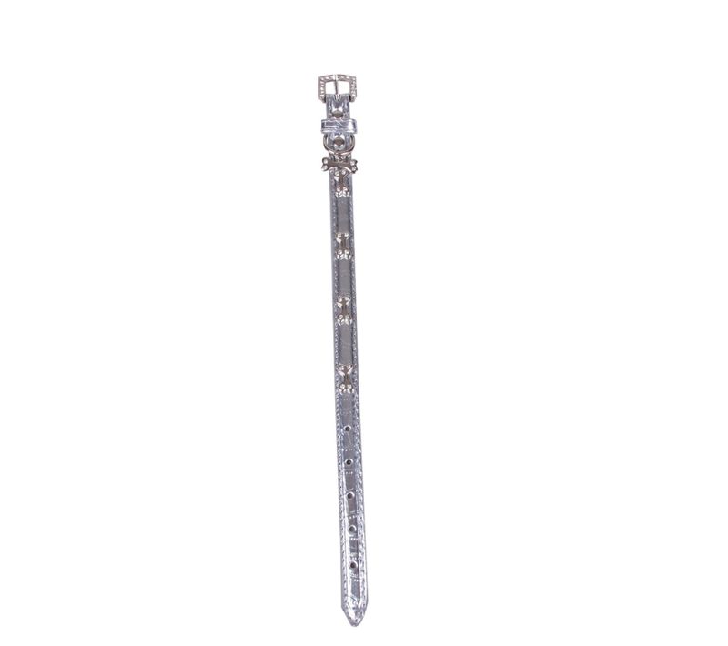 Collier Pour Chien Os En Diamant Design - Taille S - Argent