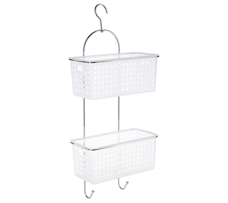 Etagère De Douche Ou Baignoire En Métal - 2 Paniers - 30 X 54 Cm