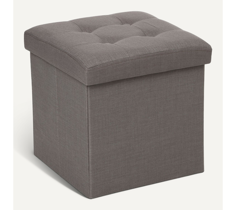Pouf Coffre Pliable Lysandre - L. 38 X H. 38 Cm - Gris
