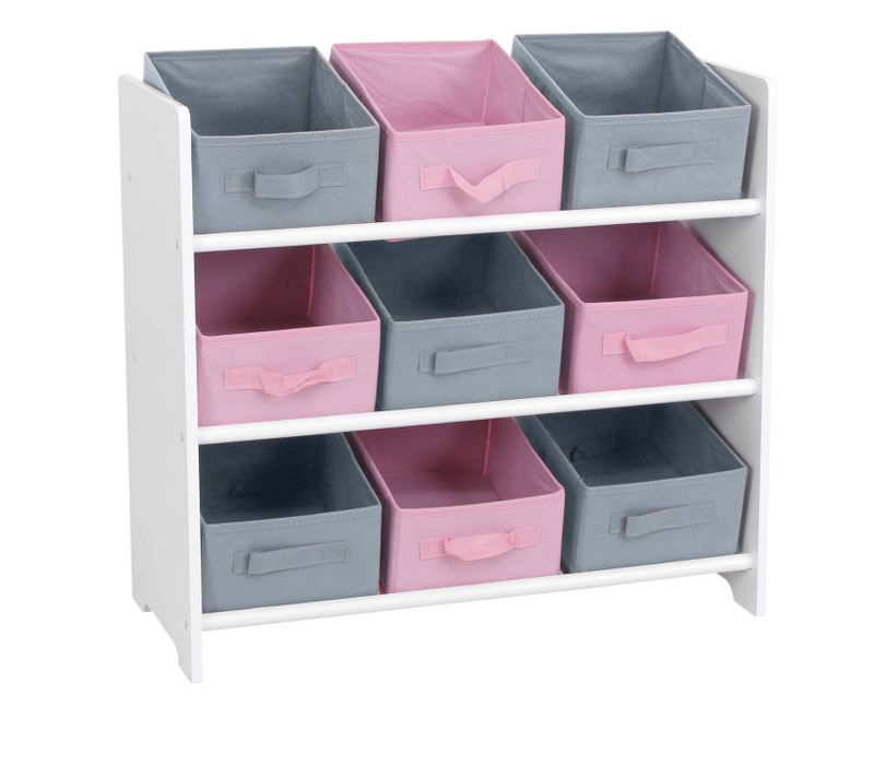Meuble De Rangement Enfant 9 Paniers Girl - 63 X H. 59,5 Cm - Rose