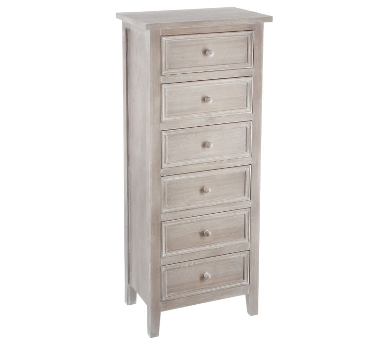 Chiffonnier 6 Tiroirs Charme - H. 113 Cm - Marron