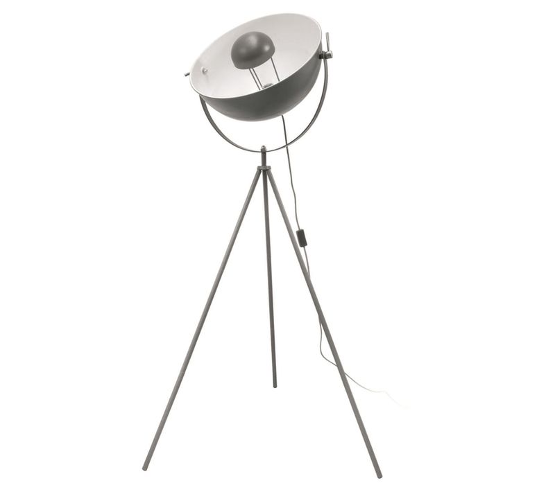 Lampadaire Trépied En Métal Cinéma - H. 145 Cm - Gris