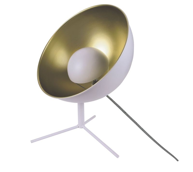 Lampe Trépied En Métal Cinéma - H. 45 Cm - Blanc