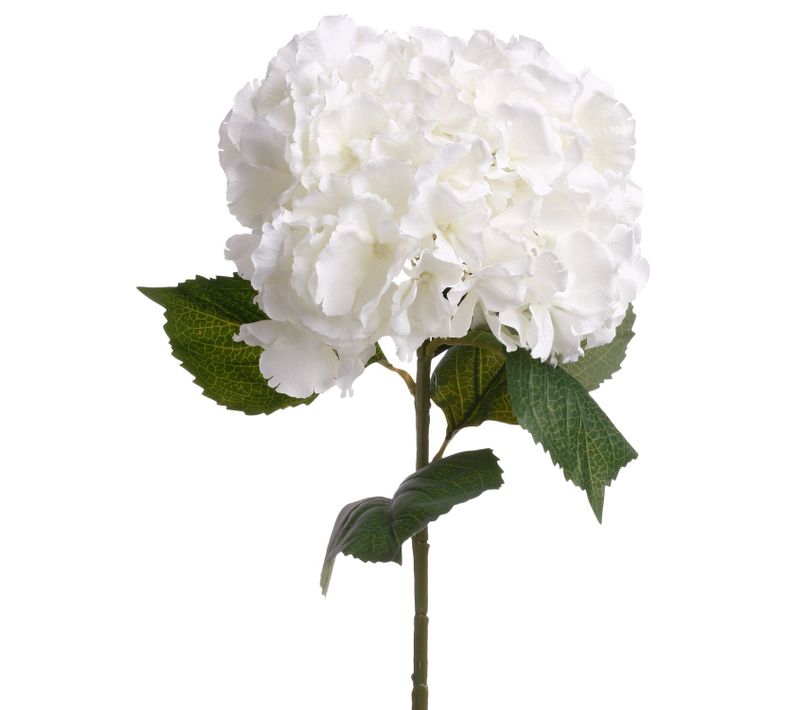 Tige Artificielle D'hortensia - H. 83 Cm - Blanc