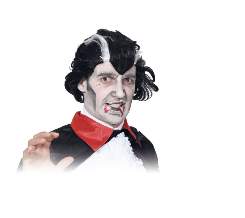 Déguisement D'halloween - Perruque Homme Vampire - Noir Et Blanc