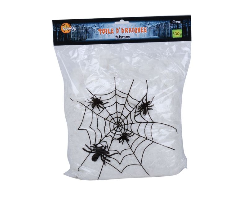 Décoration D'halloween - Toile D'araignée + 30 Araignées - Noir