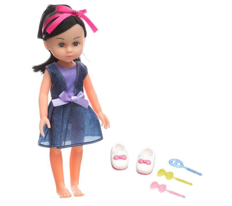 Poupée Fashion Avec Accessoires - H. 29 Cm - Cheveux Noirs