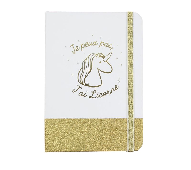 Carnet De Notes à Paillettes Licorne - Dorée