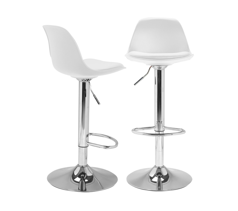 Lot De 2 Tabourets De Bar Karl Design Blanc